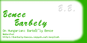 bence barbely business card